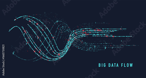 Abstract infographics visualization. Big data code representation. Futuristic network or business analytics. Graphic concept for your design