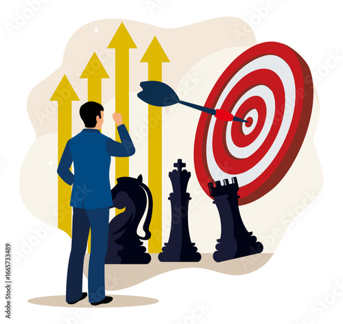 Entrepreneurs analyze strategies to achieve business targets.
