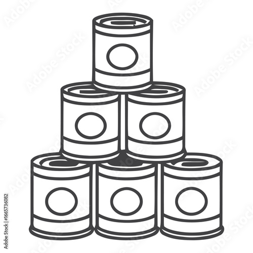 Stacked Food Cans Vector Illustration