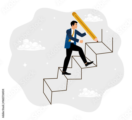An entrepreneur is ambitious to develop a business to achieve success.