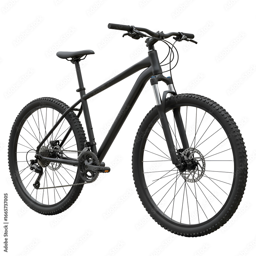Obraz premium Black Mountain Bike Isolated on Transparent Background Photo