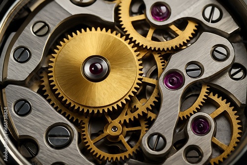 Intricate clockwork mechanism detailed view