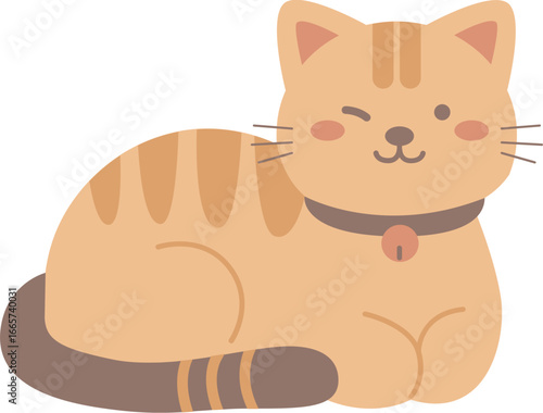 Cute Orange Tabby Cat Illustration