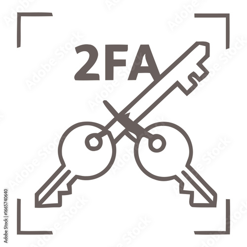 Two Factor Authentication Security Keys Vector Icon