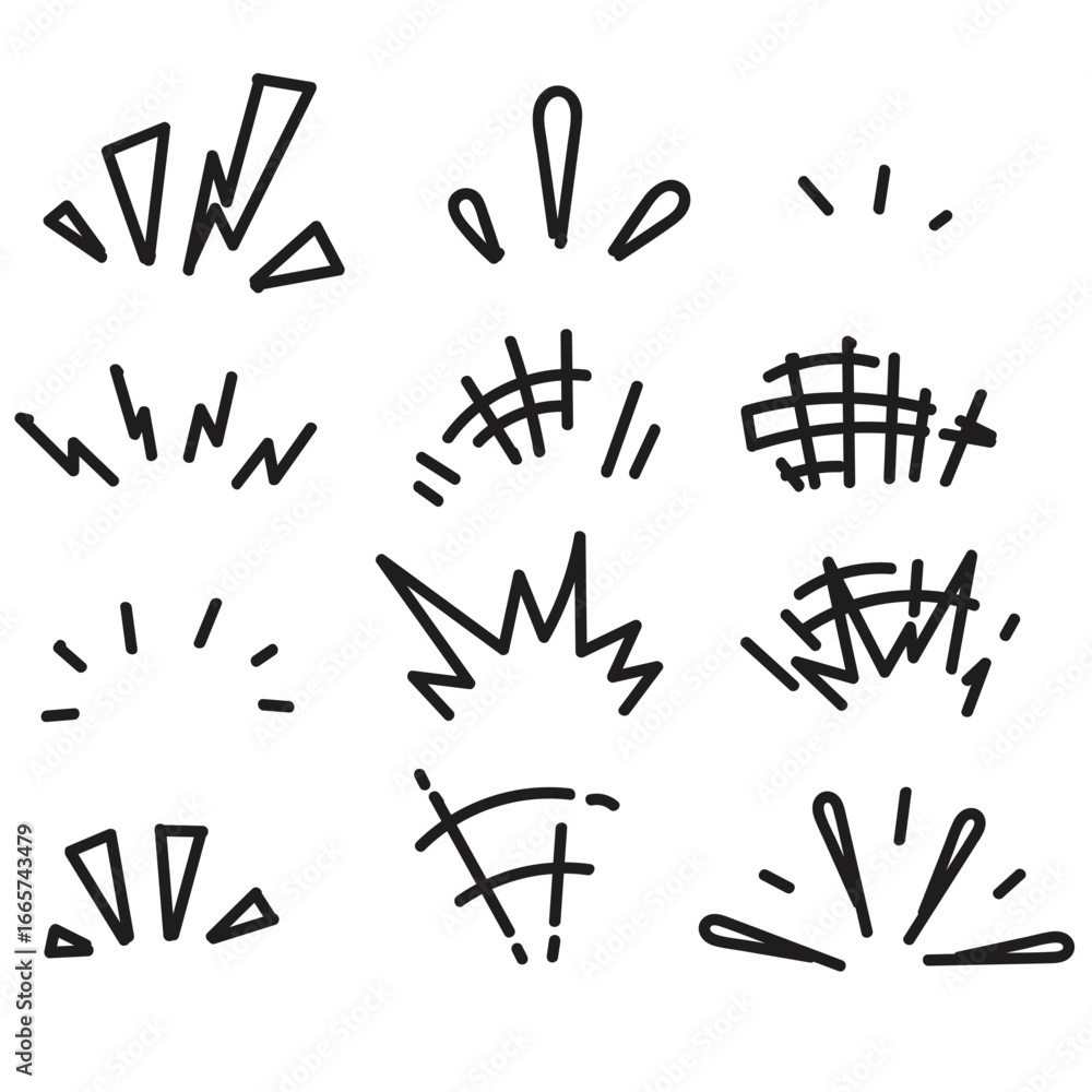 Obraz premium doodle sparkling glittering icon collection set