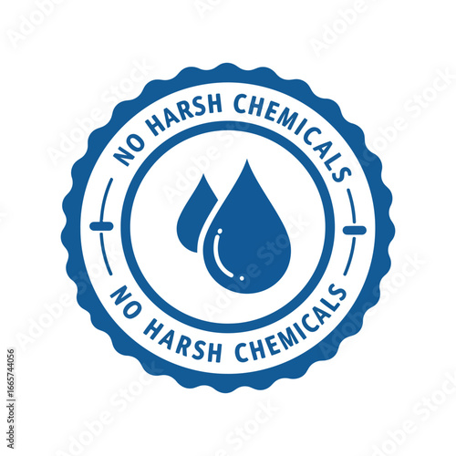 No harsh chemicals seal stamp safe product label gentle formula badge chemical free icon vector graphic