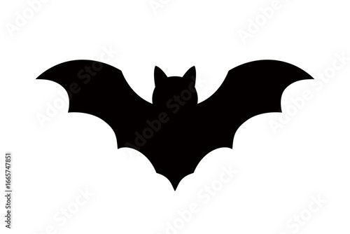 Halloween illustration： Simple bat silhouette