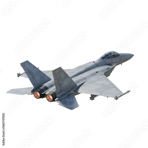 Detailed Illustration Of Military Jet Airplane Isolated On Transparent Background