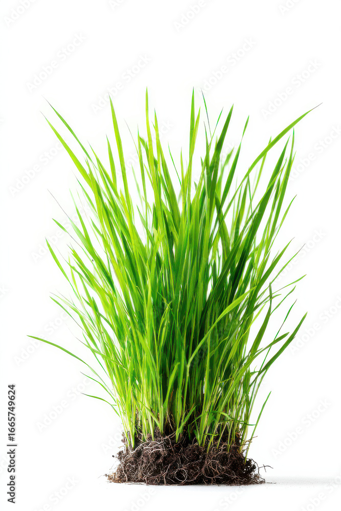 Obraz premium Tuft of Grass Isolated On A White Background
