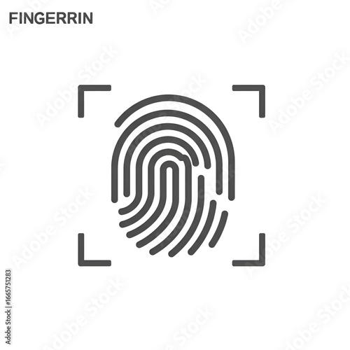 Fingerprint Security Icon Illustration Isolated On Transparent Background