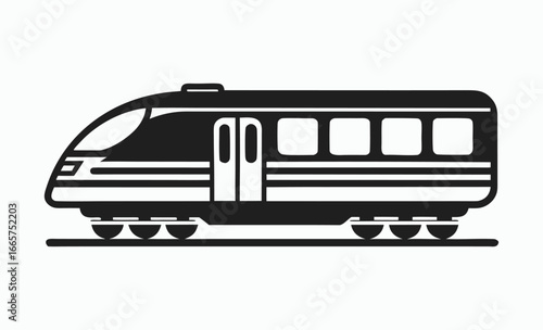 Train silhouette, Editable Vector Train Icon in Clean Black and White Silhouette, metro vector design