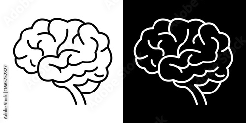 Human Brain Outline Icon Medical, Science, Neurology Symbol