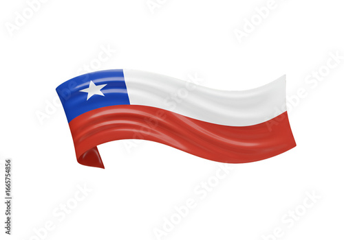 Free Download Chilean Flag Waving Isolated on Transparent Background Illustration - GFXLoad