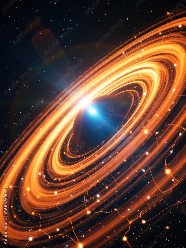 Fototapeta premium Cosmic explosion of light and energy outer space digital artwork infinite universe dynamic perspective astronomical wonders