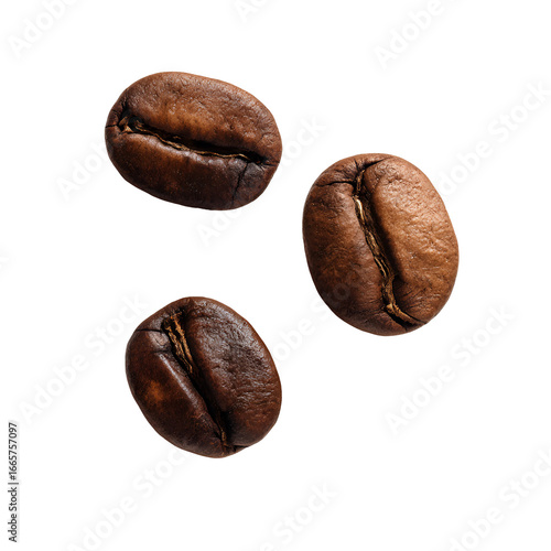 Wallpaper Mural Three Roasted Coffee Beans Floating on Black Torontodigital.ca