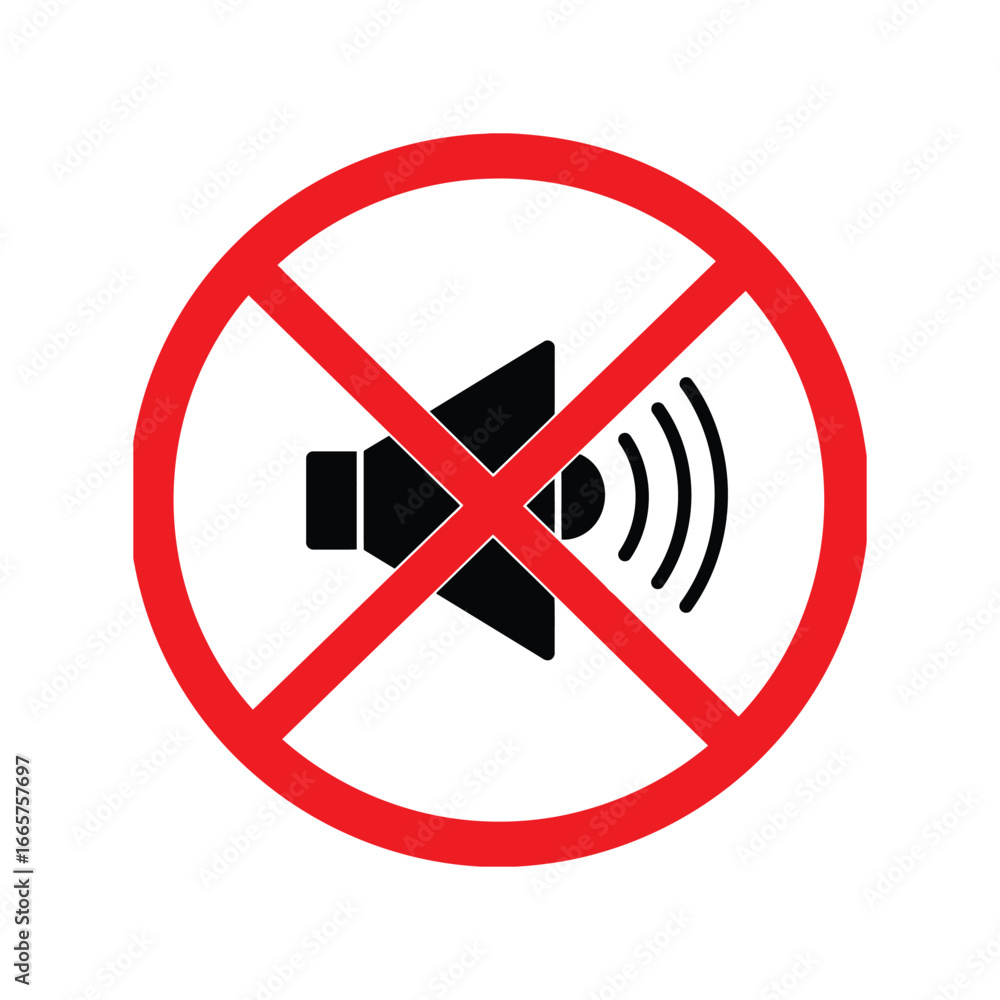 Obraz premium No sound icon vector illustration mute symbol silent mode graphic audio off sign volume control