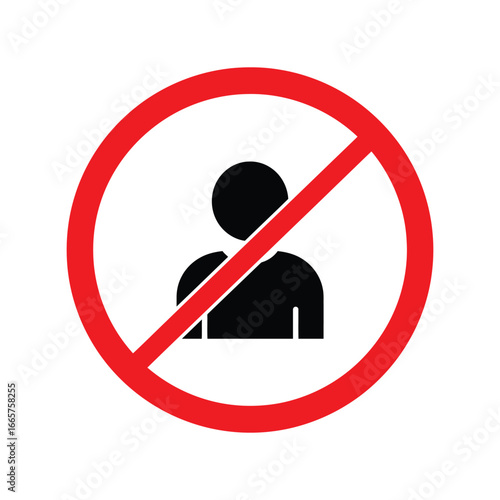 No entry sign vector illustration forbidden access symbol restricted area icon prohibition graphic no trespassing warning