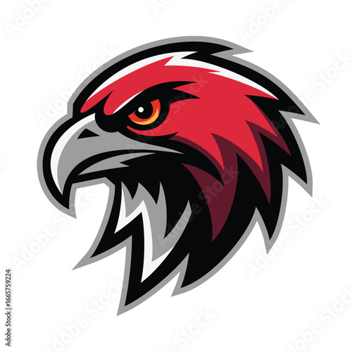 Hawk Head Vector Mascot Logo for Sports Team