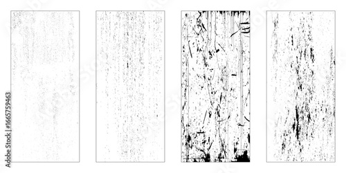 Grunge overlay texture set. Different types of texture stamps. Rough black and white texture vector. 