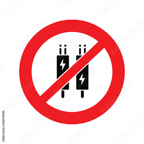 Free Download No electrical connection symbol power plug prohibition forbidden energy icon warning sign - GFXLoad