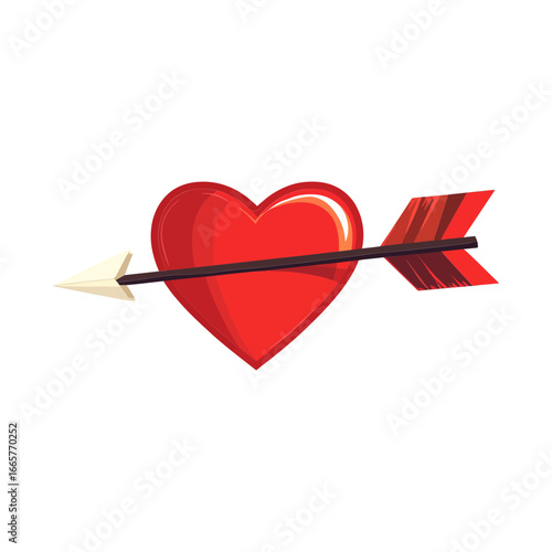 A classic cartoon icon of a red heart pierced by an arrow. This image is perfect for websites or blogs about Valentine's Day, love, romance, or relationships.

