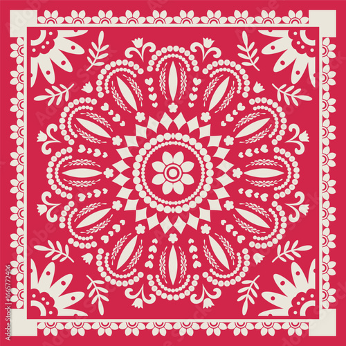 Mexican Floral Mandala Pattern vector
