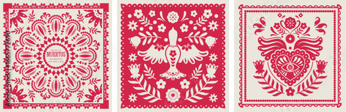 Dia Muertos Folk Pattern Set