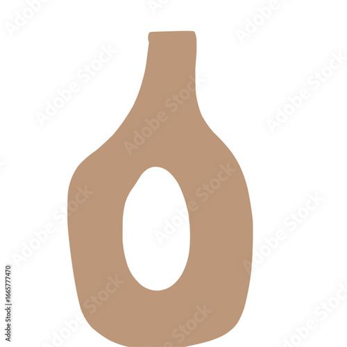 wooden vase isolated on white
