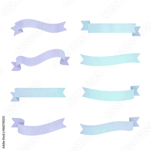 Simple Ribbon Vector Set for Decoration and Design
