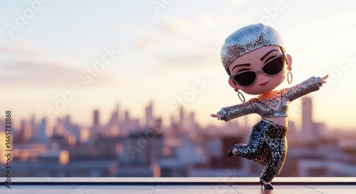 Chibi Dance at Sunrise Rooftop