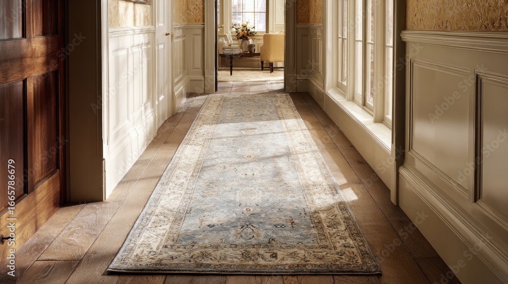 Obraz premium A long hallway rug