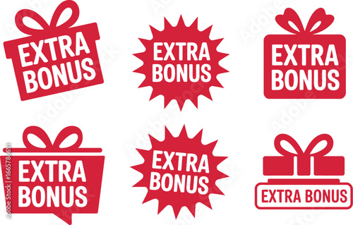 Extra bonus gift vector set promotion sale offer discount