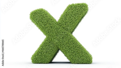 Grass Letter X: 3D Render
