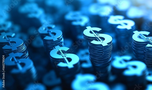 Visual representation of financial success, featuring bold dollar signs and upward-pointing arrows, symbolizing positive trends in revenue and investments, Generative AI