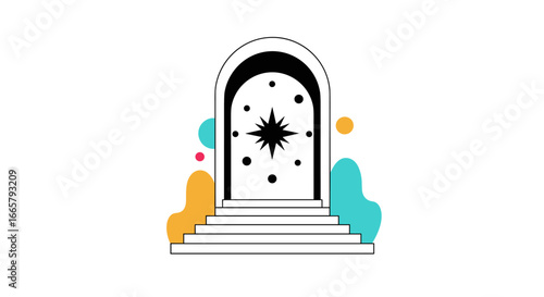 Discover the mystical portal awaiting your journey through the starry expanse leading to otherworldly realms beyond imagination