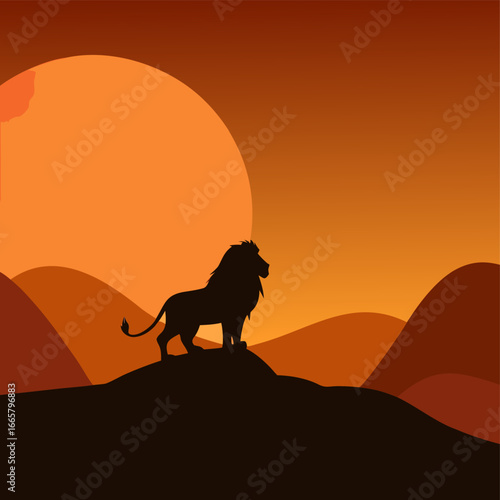 lion in the desert