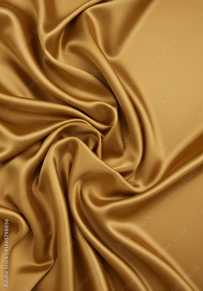Fototapeta premium Gold Silk Fabric Illustration with Elegant Waves and Soft Lighting