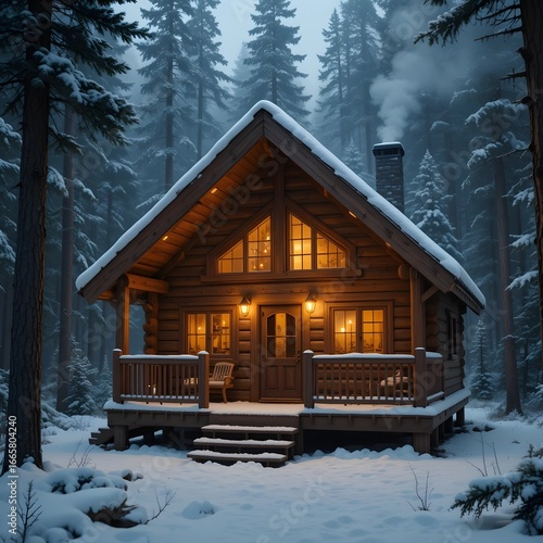3D Model of Modern Tiny House Exterior with Wooden Facade