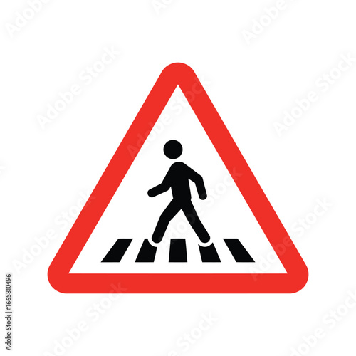 Pedestrian crossing warning sign safety alert traffic symbol alert icon street safety road caution