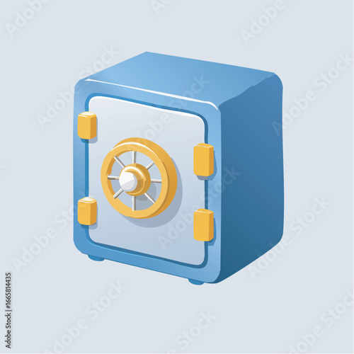 Blue safe protects valuables in secure location with combination lock, offering peace of mind and financial security.