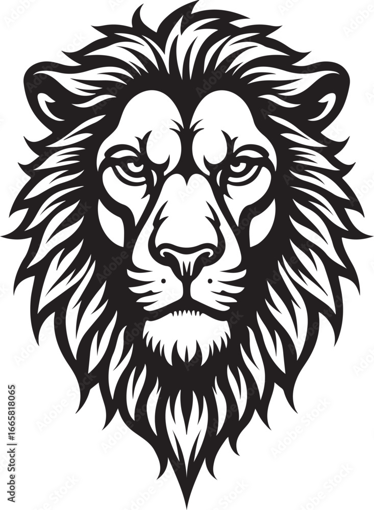 Fototapeta premium Majestic Lion Head Tattoo Vector Set vector bundle