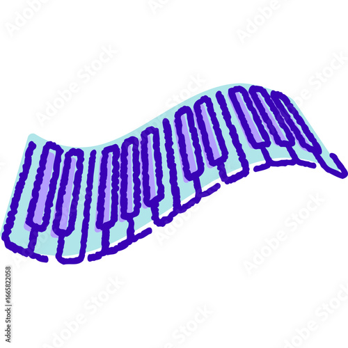 piano keyboard music doodle illustration