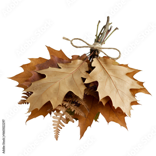 Isolated Autumn Leaves Bundle Photo On Transparent Background