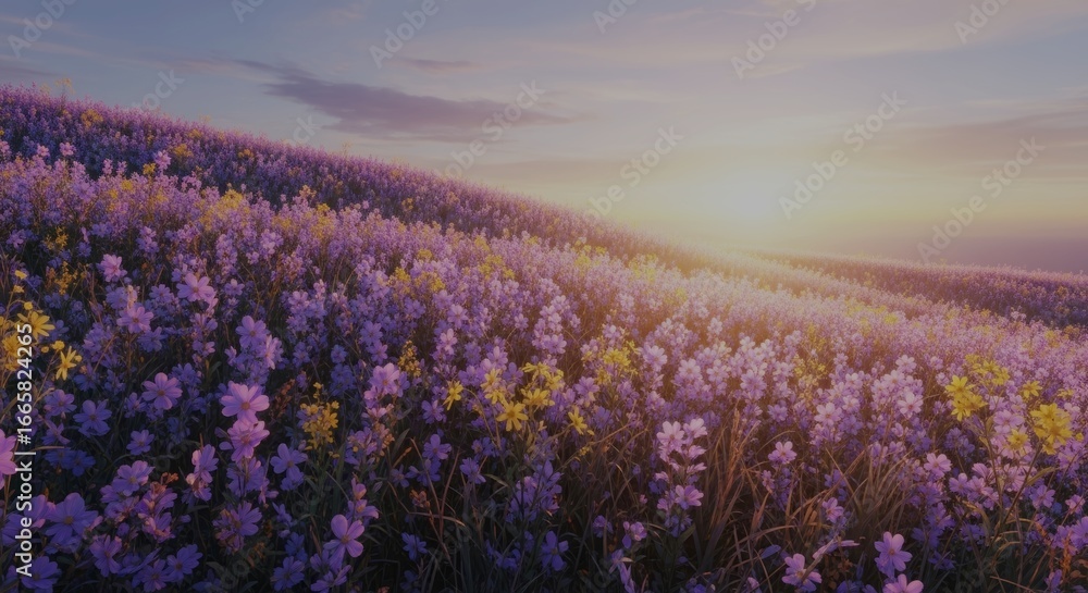 Fototapeta premium Golden Hour Lavender Meadow