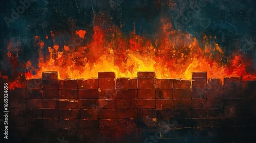 Fiery Brick Wall