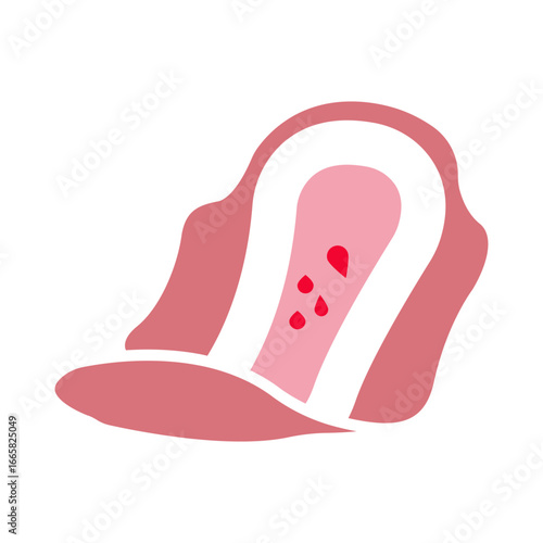 Sanitary pad icon. This vector graphic depicts a simple, modern line drawing of a sanitary pad.