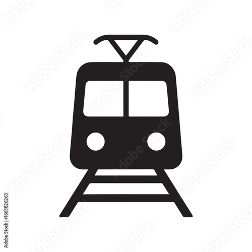 Train Icon – Railway Transport, Metro Transit Symbol vector silhouette