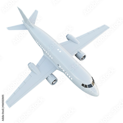 Airplane isolated on transparent background a modern passenger plane in flight