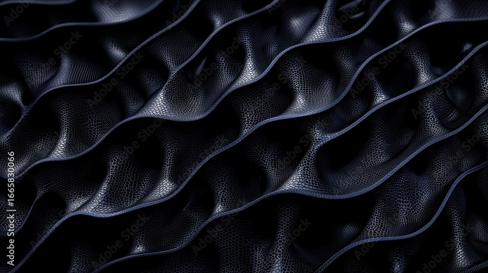 Obraz premium A close-up view of a textured surface with a repeating pattern of dark blue lines and dots.