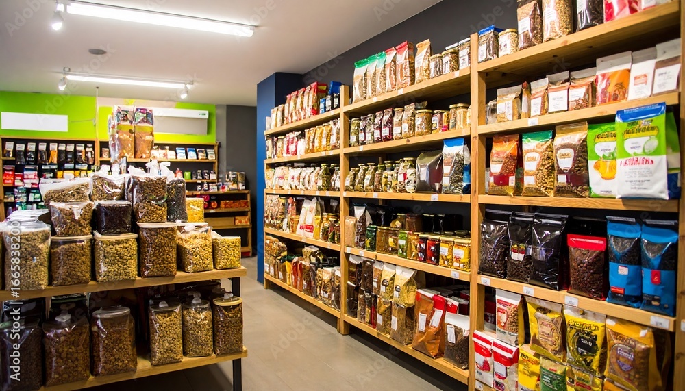 Fototapeta premium Healthy Food Store Interior with Grocery, and Healthy Lifestyle.